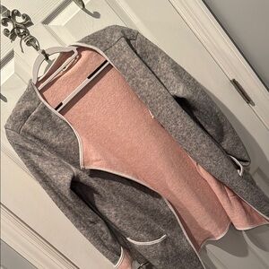 Gray and Pink Open Cardigan Sz M